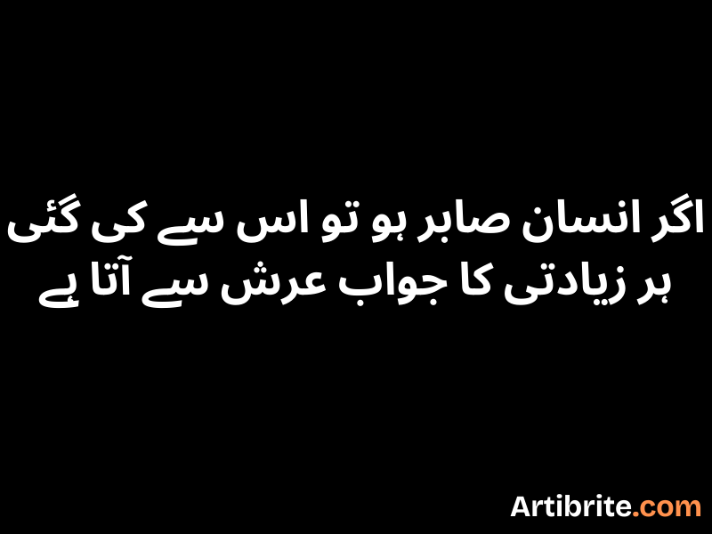 اگر انسان صابر ہو تو اس سے کی گئی ہر زیادتی کا جواب عرش سے آتا ہے