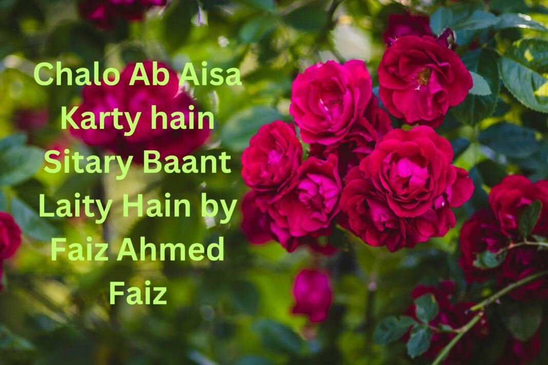 Chalo Ab Aisa Karty hain Sitary Baant Laity Hain by Faiz Ahmed Faiz